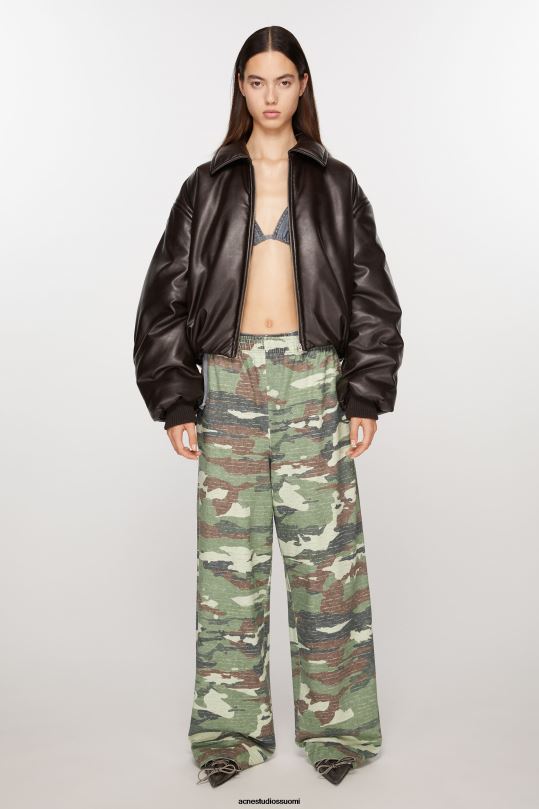 Acne Studios vaatteet khakin vihreä 0VF2B292 printtihousut