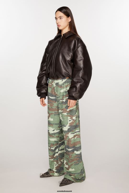 Acne Studios vaatteet khakin vihreä 0VF2B292 printtihousut