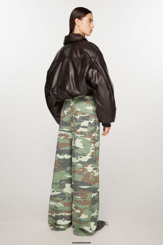Acne Studios vaatteet khakin vihreä 0VF2B292 printtihousut