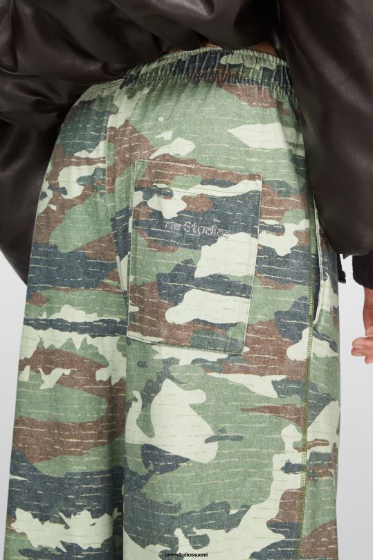Acne Studios vaatteet khakin vihreä 0VF2B292 printtihousut