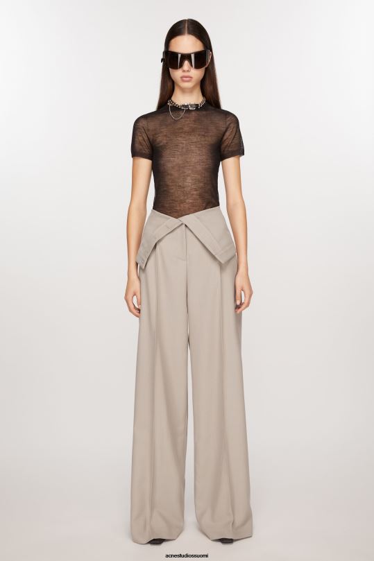 Acne Studios vaatteet kylmä beige 0VF2B303 räätälöidyt villasekoitehousut