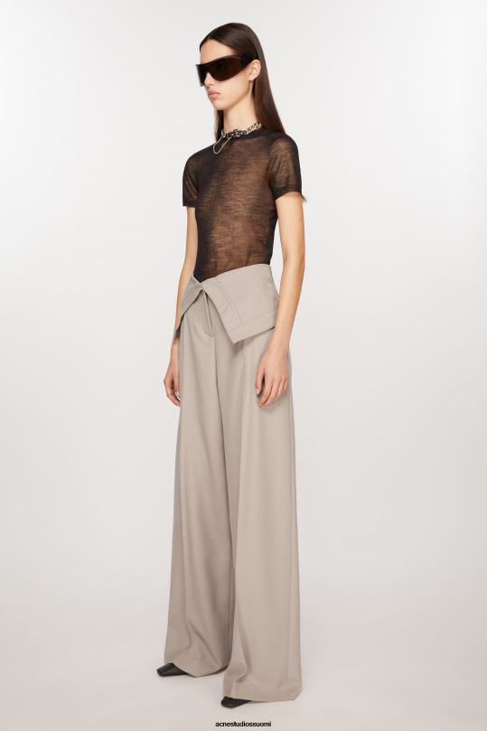 Acne Studios vaatteet kylmä beige 0VF2B303 räätälöidyt villasekoitehousut