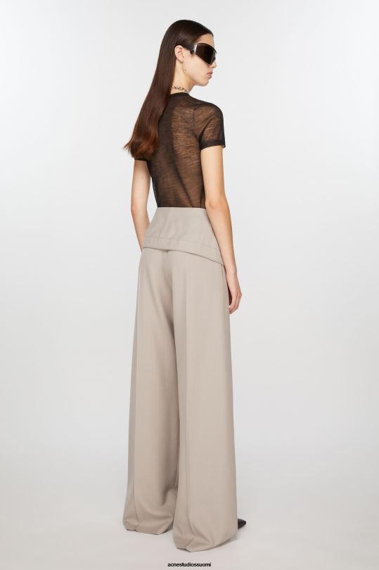 Acne Studios vaatteet kylmä beige 0VF2B303 räätälöidyt villasekoitehousut