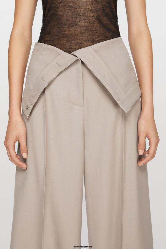 Acne Studios vaatteet kylmä beige 0VF2B303 räätälöidyt villasekoitehousut
