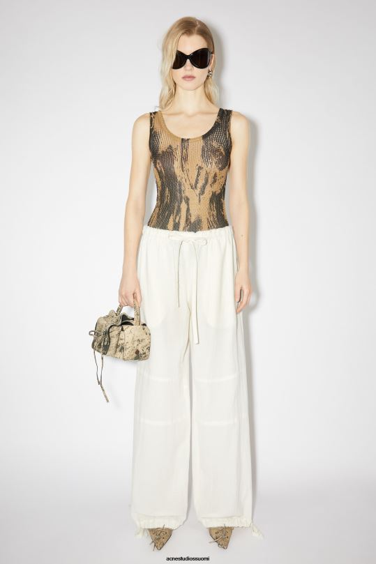 Acne Studios vaatteet lämmin valkoinen 0VF2B321 rennot kiristysnauhahousut