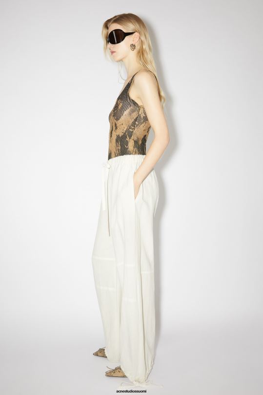 Acne Studios vaatteet lämmin valkoinen 0VF2B321 rennot kiristysnauhahousut