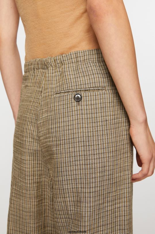 Acne Studios vaatteet moni ruskea 0VF2B288 räätälöidyt pellavasekoitehousut