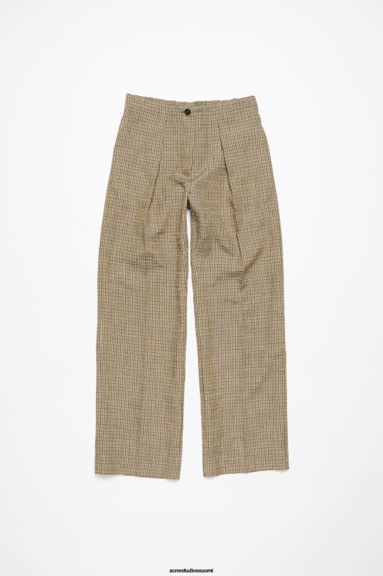 Acne Studios vaatteet moni ruskea 0VF2B288 räätälöidyt pellavasekoitehousut