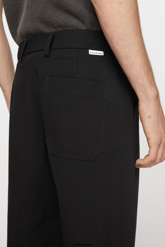 Acne Studios vaatteet musta 0VF2B1033 twill-puuvillasekoitehousut