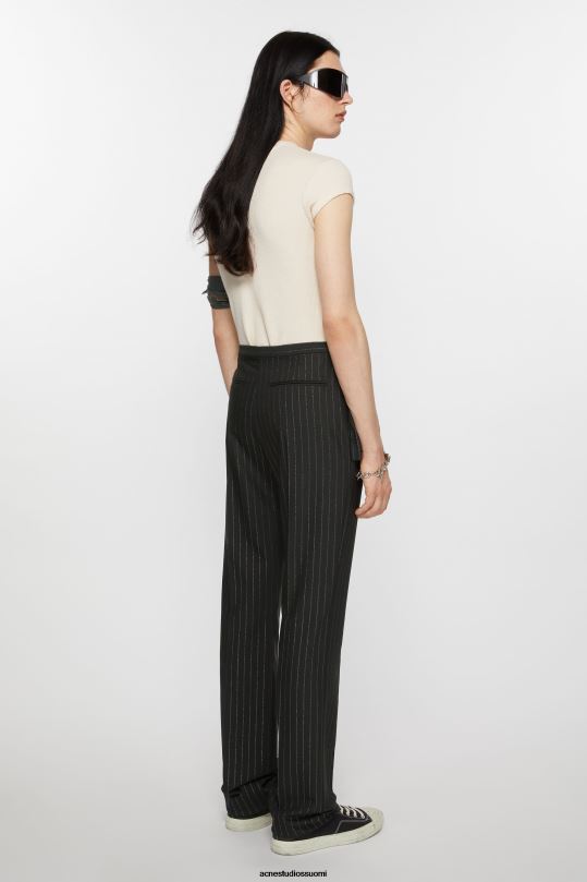 Acne Studios vaatteet musta 0VF2B1042 räätälöidyt raidalliset housut