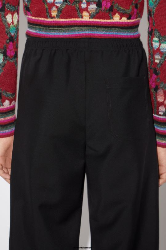Acne Studios vaatteet musta 0VF2B1189 löysät puvun housut