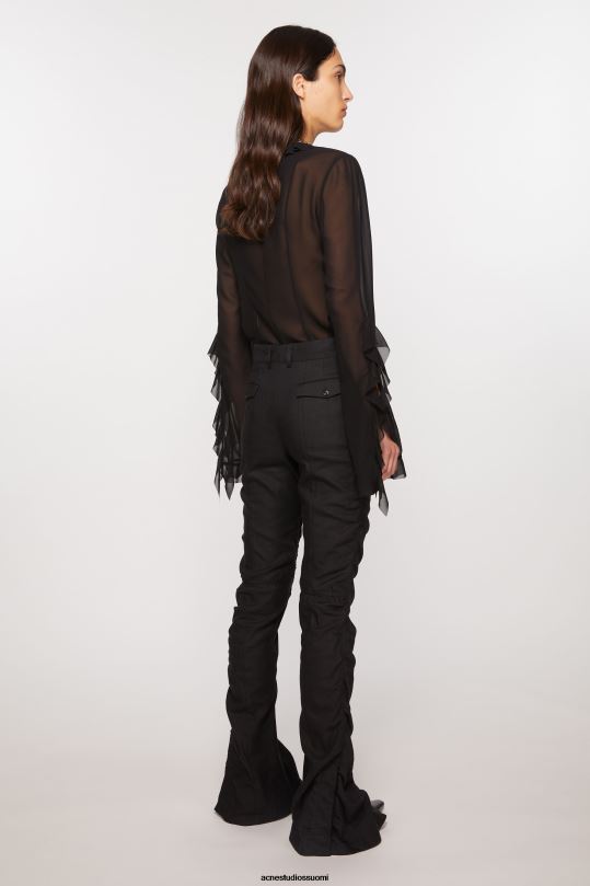 Acne Studios vaatteet musta 0VF2B293 nestemäiset pellavahousut