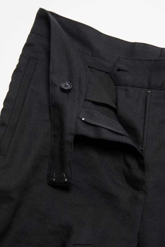 Acne Studios vaatteet musta 0VF2B293 nestemäiset pellavahousut