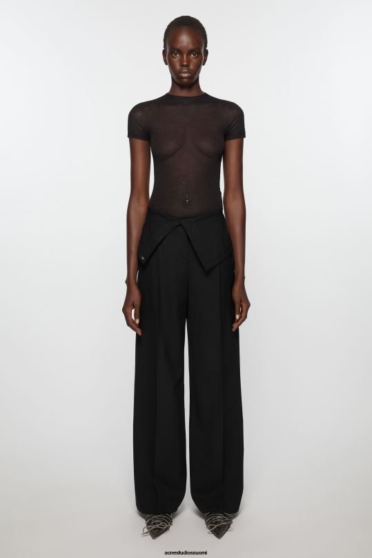 Acne Studios vaatteet musta 0VF2B299 räätälöidyt villasekoitehousut