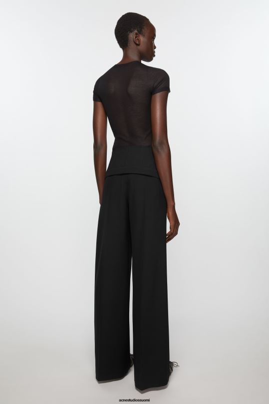 Acne Studios vaatteet musta 0VF2B299 räätälöidyt villasekoitehousut