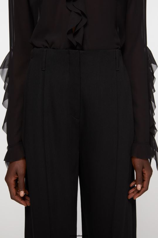 Acne Studios vaatteet musta 0VF2B302 räätälöidyt villasekoitehousut
