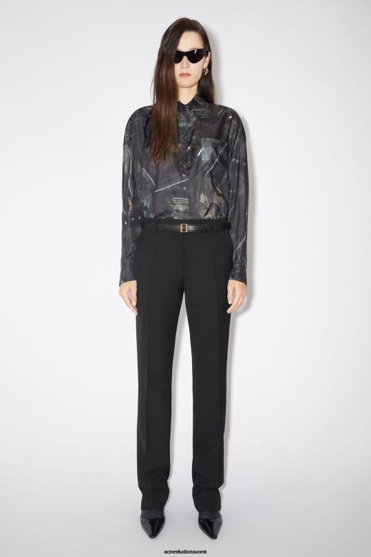 Acne Studios vaatteet musta 0VF2B330 kapeat räätälöidyt housut