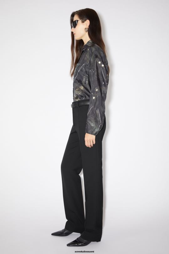 Acne Studios vaatteet musta 0VF2B330 kapeat räätälöidyt housut