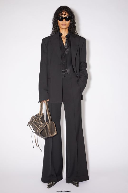 Acne Studios vaatteet musta 0VF2B331 räätälöidyt levenevät housut