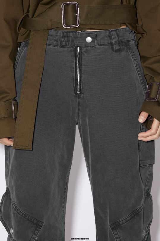 Acne Studios vaatteet pesty mustaksi 0VF2B323 cargo-housut
