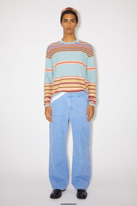 Acne Studios vaatteet puuterinsininen 0VF2B1056 patch canvas -housut unisex