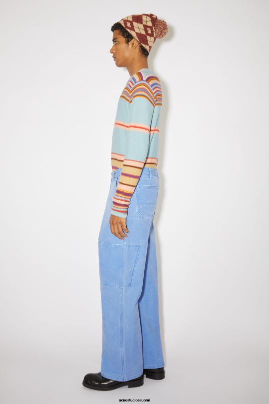 Acne Studios vaatteet puuterinsininen 0VF2B1056 patch canvas -housut unisex