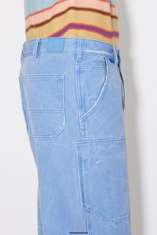 Acne Studios vaatteet puuterinsininen 0VF2B1056 patch canvas -housut unisex
