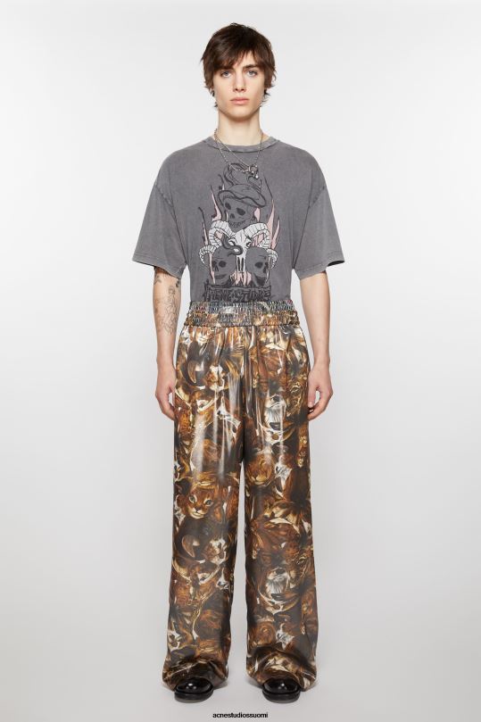 Acne Studios vaatteet ruskea/multi 0VF2B1043 printtihousut