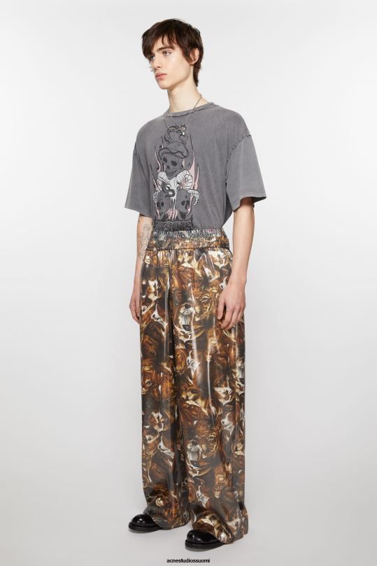 Acne Studios vaatteet ruskea/multi 0VF2B1043 printtihousut