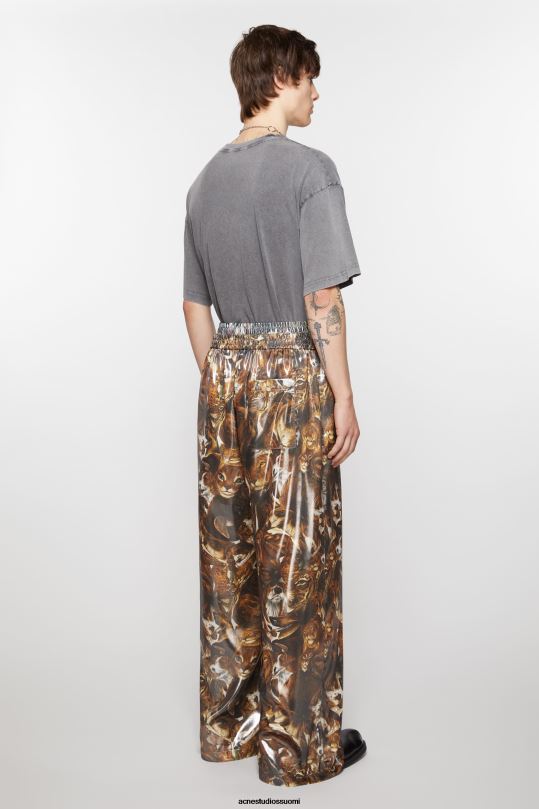 Acne Studios vaatteet ruskea/multi 0VF2B1043 printtihousut
