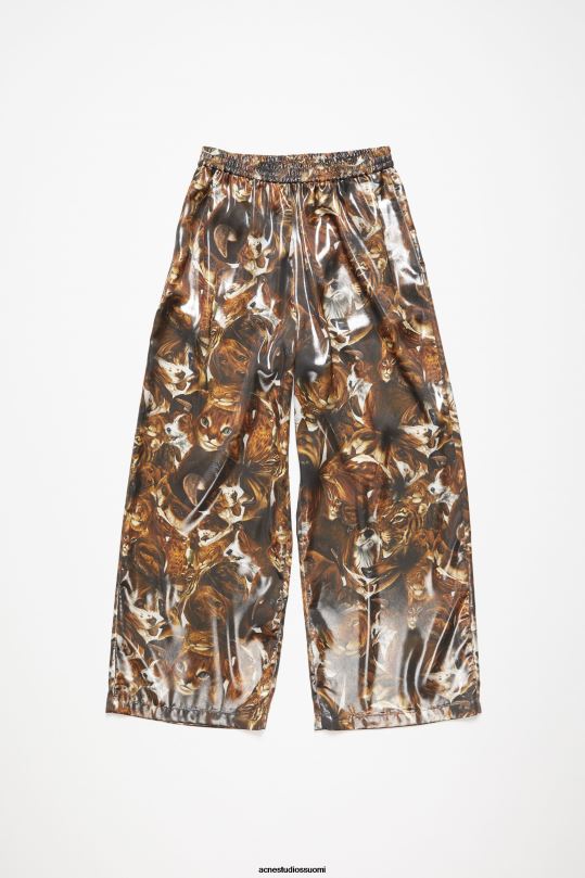 Acne Studios vaatteet ruskea/multi 0VF2B1043 printtihousut