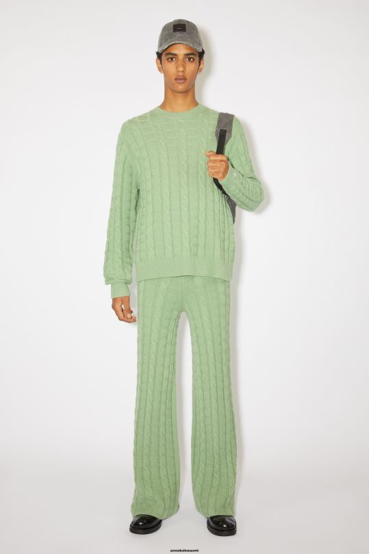 Acne Studios vaatteet salvian vihreä 0VF2B1055 kaapelivillahousut unisex