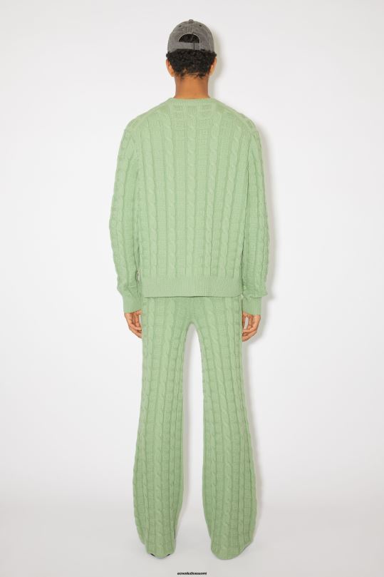 Acne Studios vaatteet salvian vihreä 0VF2B1055 kaapelivillahousut unisex