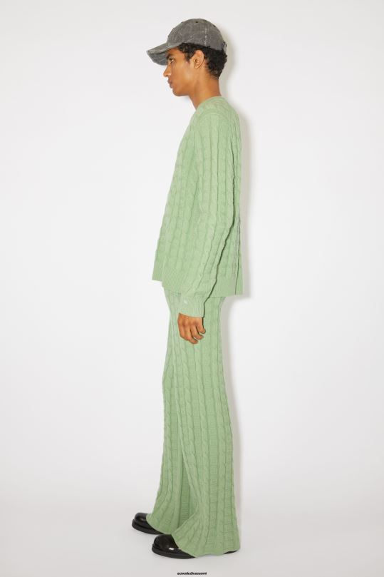 Acne Studios vaatteet salvian vihreä 0VF2B1055 kaapelivillahousut unisex