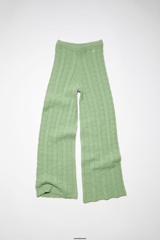 Acne Studios vaatteet salvian vihreä 0VF2B1055 kaapelivillahousut unisex