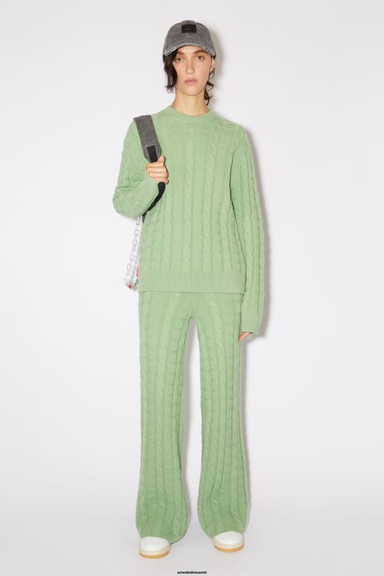 Acne Studios vaatteet salvian vihreä 0VF2B316 kaapelivillahousut unisex