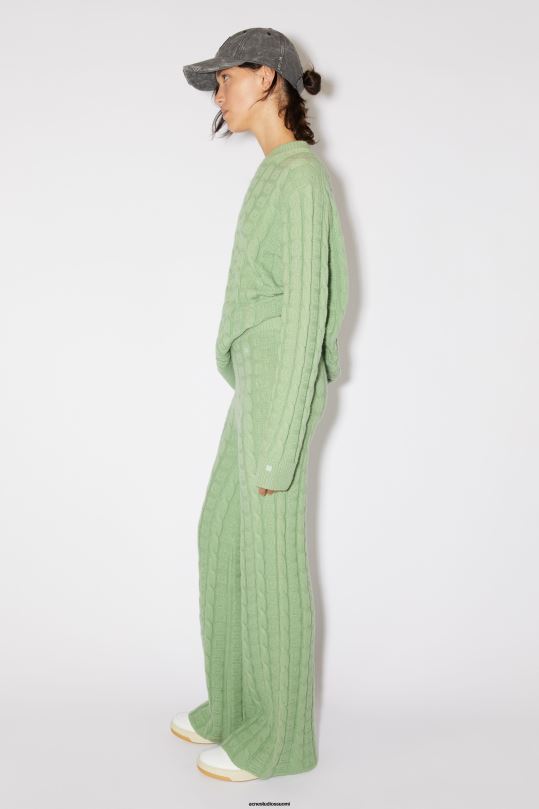 Acne Studios vaatteet salvian vihreä 0VF2B316 kaapelivillahousut unisex
