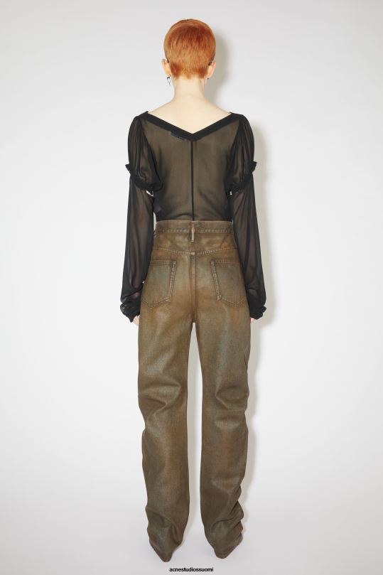 Acne Studios vaatteet sininen/beige 0VF2B326 rento istuvuus päällystetyt farkut