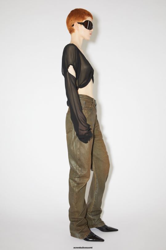 Acne Studios vaatteet sininen/beige 0VF2B326 rento istuvuus päällystetyt farkut
