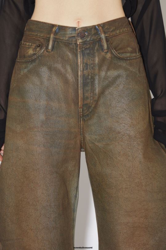Acne Studios vaatteet sininen/beige 0VF2B326 rento istuvuus päällystetyt farkut