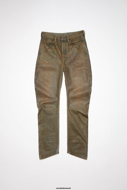 Acne Studios vaatteet sininen/beige 0VF2B326 rento istuvuus päällystetyt farkut