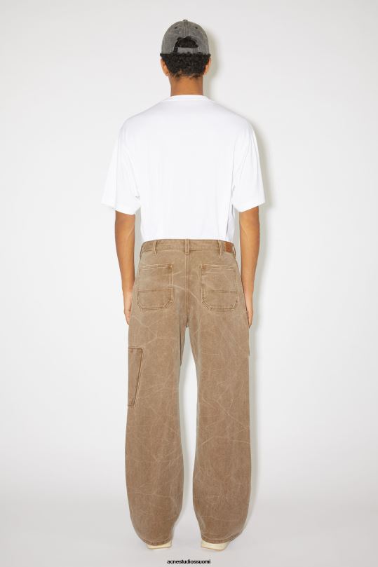 Acne Studios vaatteet toffeen ruskea 0VF2B1053 patch canvas -housut unisex