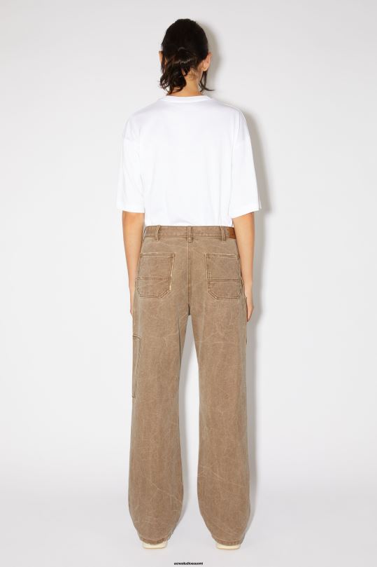 Acne Studios vaatteet toffeen ruskea 0VF2B314 patch canvas -housut unisex