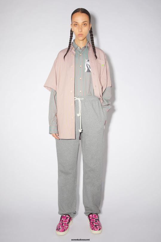 Acne Studios vaatteet vaaleanharmaa melansi 0VF2B435 puuvillaiset verkkarit
