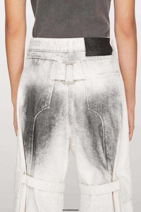Acne Studios vaatteet valkoinen musta 0VF2B289 cargo farkut