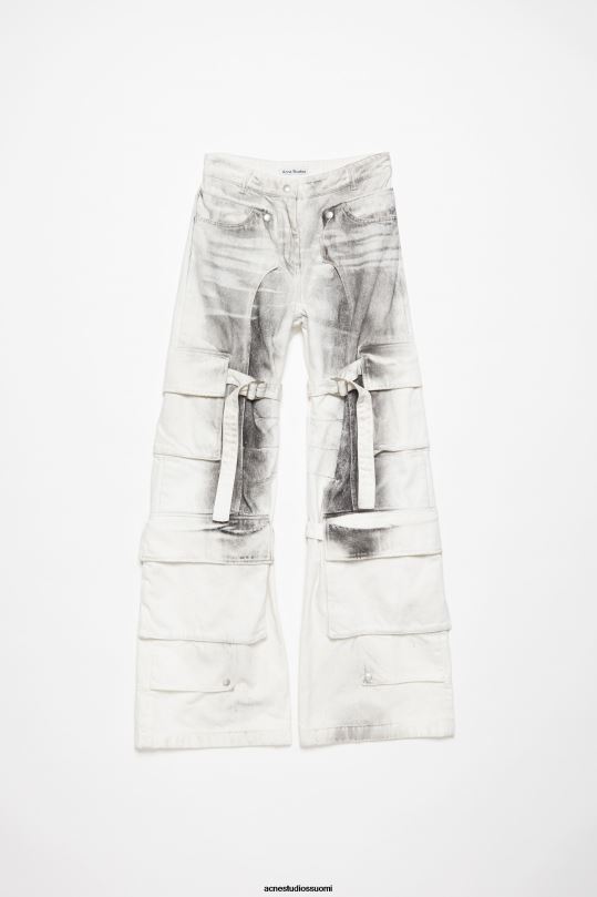 Acne Studios vaatteet valkoinen musta 0VF2B289 cargo farkut