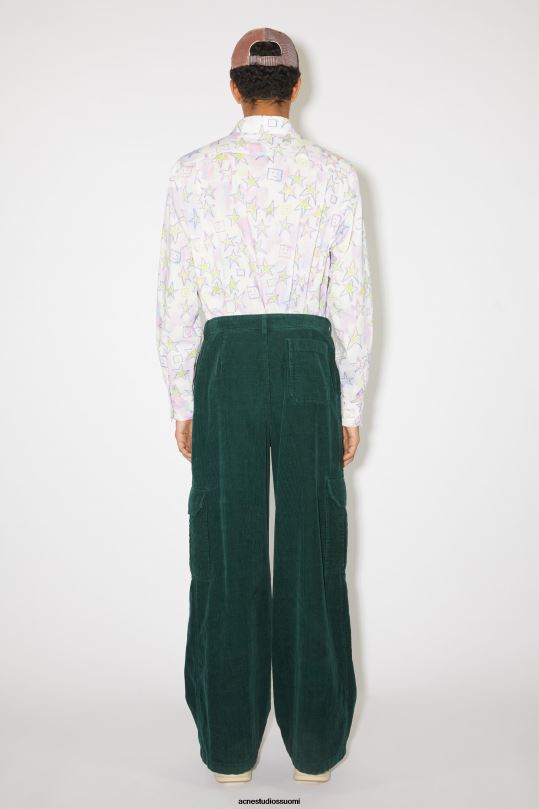 Acne Studios vaatteet yön vihreä 0VF2B1052 vakosametti cargo-housut unisex