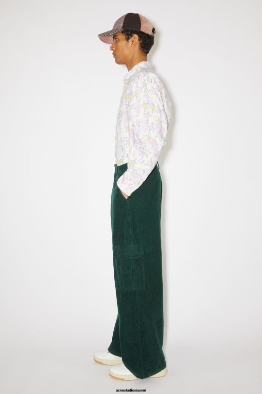 Acne Studios vaatteet yön vihreä 0VF2B1052 vakosametti cargo-housut unisex