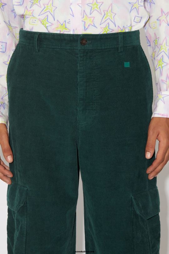 Acne Studios vaatteet yön vihreä 0VF2B1052 vakosametti cargo-housut unisex