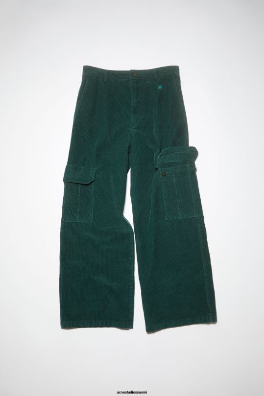 Acne Studios vaatteet yön vihreä 0VF2B313 vakosametti cargo-housut unisex